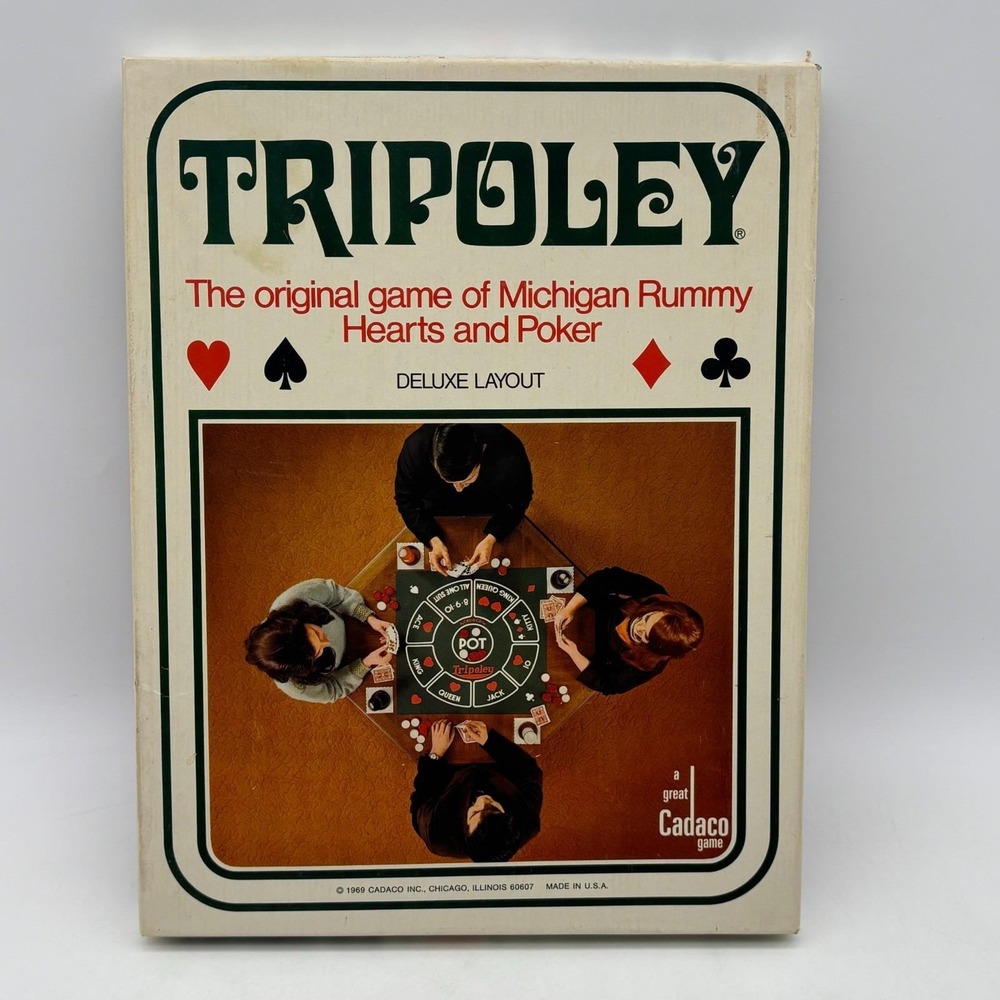 VINTAGE Tripoley Mat Only COMPLETE Cadaco 1969 Michigan Rummy Poker No 111